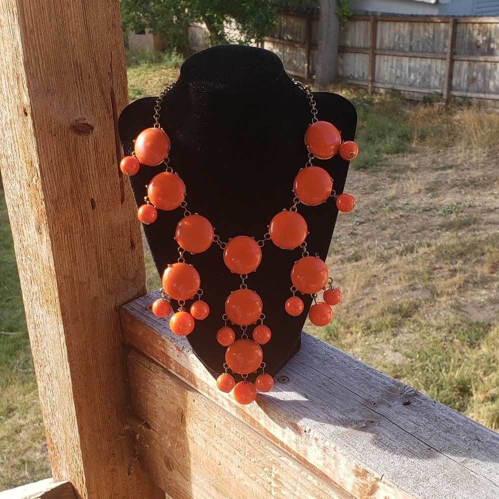 Beautiful orange bib necklace